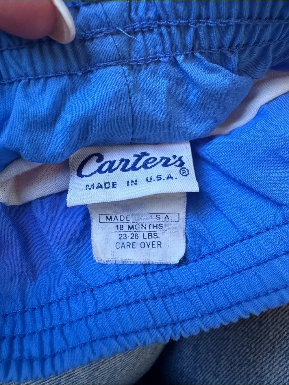 VINTAGE Carter's Bright Blue Toddler Swim Shorts circa 1990